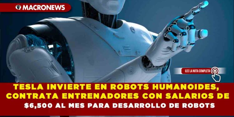 TESLA INVIERTE EN ROBOTS HUMANOIDES, CONTRATA ENTRENADORES CON SALARIOS DE $6,500 AL MES PARA DESARROLLO DE ROBOTS