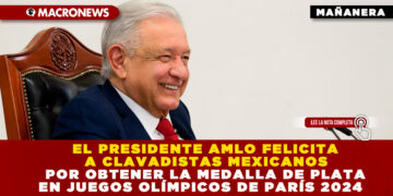 EL PRESIDENTE AMLO FELICITA A LOS CLAVADISTAS MEXICANOS POR OBTENER LA MEDALLA DE PLATA EN JUEGOS OLÍMPICOS DE PARÍS 2024