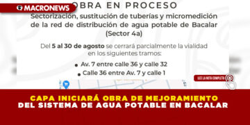 CAPA INICIARÁ OBRA DE MEJORAMIENTO DEL SISTEMA DE AGUA POTABLE EN BACALAR