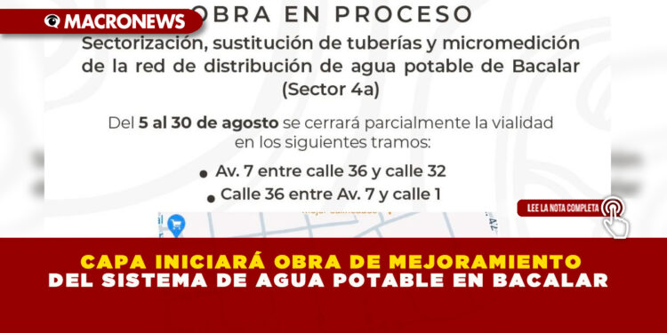 CAPA INICIARÁ OBRA DE MEJORAMIENTO DEL SISTEMA DE AGUA POTABLE EN BACALAR
