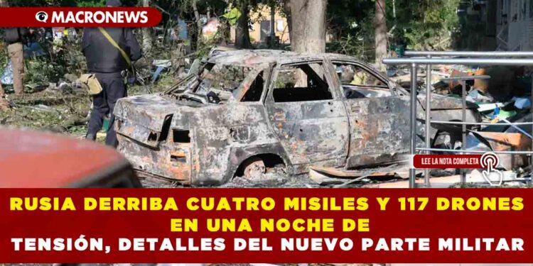 RUSIA DERRIBA CUATRO MISILES Y 117 DRONES EN UNA NOCHE DE TENSIÓN, DETALLES DEL NUEVO PARTE MILITAR