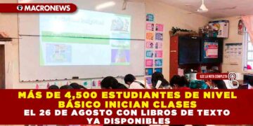 MÁS DE 4,500 ESTUDIANTES DE NIVEL BÁSICO INICIAN CLASES EL 26 DE AGOSTO CON LIBROS DE TEXTO YA DISPONIBLES