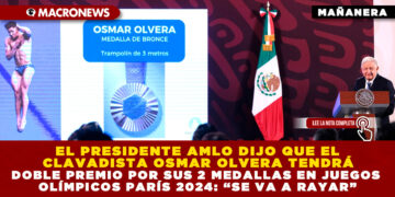 EL PRESIDENTE AMLO DIJO QUE EL CLAVADISTA OSMAR OLVERA TENDRÁ DOBLE PREMIO POR SUS 2 MEDALLAS EN JUEGOS OLÍMPICOS PARÍS 2024: “SE VA A RAYAR”