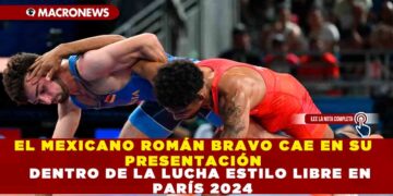 EL MEXICANO ROMÁN BRAVO CAE EN SU PRESENTACIÓN DENTRO DE LA LUCHA ESTILO LIBRE EN PARÍS 2024