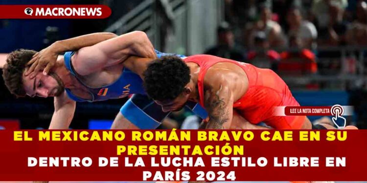 EL MEXICANO ROMÁN BRAVO CAE EN SU PRESENTACIÓN DENTRO DE LA LUCHA ESTILO LIBRE EN PARÍS 2024