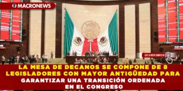LA MESA DE DECANOS SE COMPONE DE 8 LEGISLADORES CON MAYOR ANTIGÜEDAD PARA GARANTIZAR UNA TRANSICIÓN ORDENADA EN EL CONGRESO
