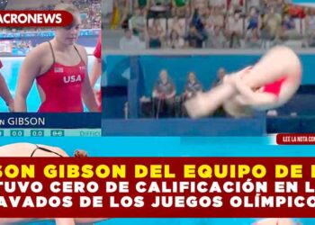 ALISON GIBSON DEL EQUIPO DE E.U., OBTUVO CERO DE CALIFICACIÓN EN LOS CLAVADOS DE LOS JUEGOS OLÍMPICOS