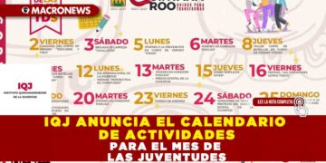 IQJ ANUNCIA EL CALENDARIO DE ACTIVIDADES PARA EL MES DE LAS JUVENTUDES