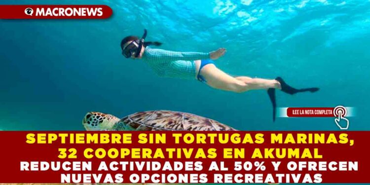 SEPTIEMBRE SIN TORTUGAS MARINAS, 32 COOPERATIVAS EN AKUMAL REDUCEN ACTIVIDADES AL 50% Y OFRECEN NUEVAS OPCIONES RECREATIVAS