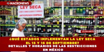 ¿QUÉ ESTADOS IMPLEMENTAN LA LEY SECA EL 15 Y 16 DE SEPTIEMBRE? DETALLES Y HORARIOS DE LAS RESTRICCIONES EN MÉXICO