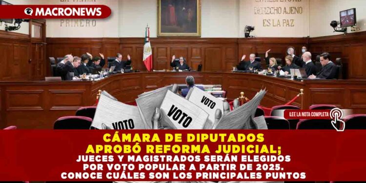 CÁMARA DE DIPUTADOS APROBÓ REFORMA JUDICIAL; JUECES Y MAGISTRADOS SERÁN ELEGIDOS POR VOTO POPULAR A PARTIR DE 2025. CONOCE CUÁLES SON LOS PRINCIPALES PUNTOS