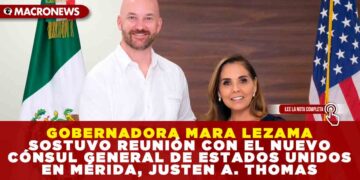 GOBERNADORA MARA LEZAMA SOSTUVO REUNIÓN UNA  CON EL NUEVO CÓNSUL GENERAL DE ESTADOS UNIDOS EN MÉRIDA, JUSTEN A. THOMAS