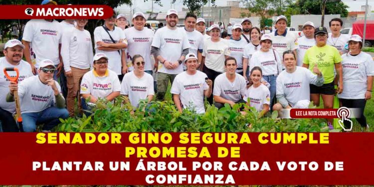 SENADOR GINO SEGURA CUMPLE PROMESA DE PLANTAR UN ÁRBOL POR CADA VOTO DE CONFIANZA