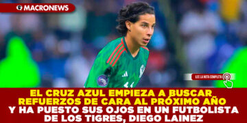 EL CRUZ AZUL EMPIEZA A BUSCAR REFUERZOS DE CARA AL PRÓXIMO AÑO Y HA PUESTO SUS OJOS EN UN FUTBOLISTA DE LOS TIGRES, DIEGO LAINEZ
