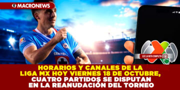 HORARIOS Y CANALES DE LA LIGA MX HOY VIERNES 18 DE OCTUBRE, CUATRO PARTIDOS SE DISPUTAN EN LA REANUDACIÓN DEL TORNEO
