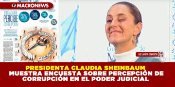 PRESIDENTA CLAUDIA SHEINBAUM MUESTRA ENCUESTA SOBRE PERCEPCIÓN DE CORRUPCIÓN EN EL PODER JUDICIAL
