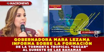 GOBERNADORA MARA LEZAMA INFORMA SOBRE LA FORMACIÓN DE LA TORMENTA TROPICAL «OSCAR» AL SURESTE DE LAS BAHAMAS