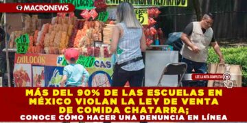 MÁS DEL 90% DE LAS ESCUELAS EN MÉXICO VIOLAN LA LEY DE VENTA DE COMIDA CHATARRA; CONOCE CÓMO HACER UNA DENUNCIA EN LÍNEA