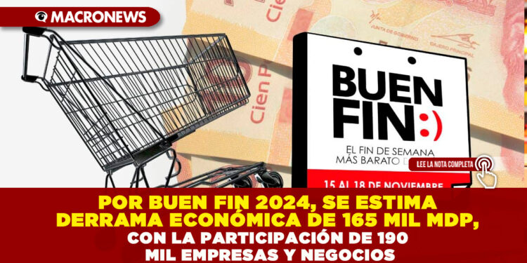 POR BUEN FIN 2024, SE ESTIMA DERRAMA ECONÓMICA DE 165 MIL MDP, CON LA PARTICIPACIÓN DE 190 MIL EMPRESAS Y NEGOCIOS