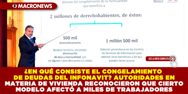 ¿EN QUÉ CONSISTE EL CONGELAMIENTO DE DEUDAS DEL INFONAVIT? AUTORIDADES EN MATERIA DE VIVIENDA RECONOCIERON QUE CIERTO MODELO AFECTÓ A MILES DE TRABAJADORES