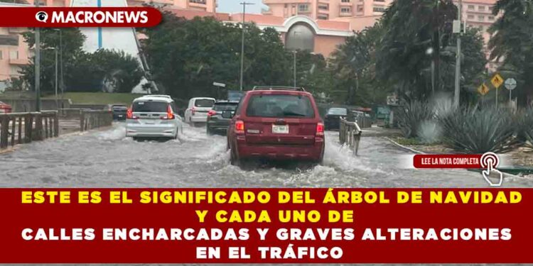 LLUVIA POR FRENTE FRÍO DEJA EN CAOS A CANCÚN, CON VUELOS DESVIADOS, CALLES ENCHARCADAS Y GRAVES ALTERACIONES EN EL TRÁFICO