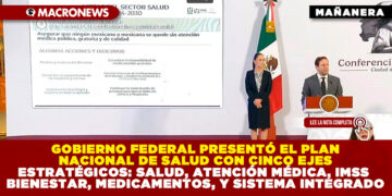GOBIERNO FEDERAL PRESENTÓ EL PLAN NACIONAL DE SALUD CON CINCO EJES ESTRATÉGICOS: SALUD, ATENCIÓN MÉDICA, IMSS BIENESTAR, MEDICAMENTOS, Y SISTEMA INTEGRADO