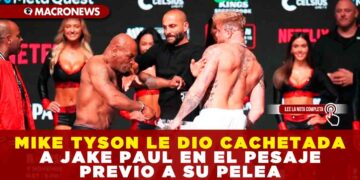 MIKE TYSON LE DIO UNA CACHETADA A JAKE PAUL EN EL PESAJE PREVIO A SU PELEA