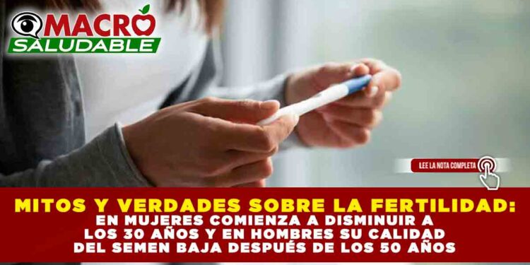 MITOS Y VERDADES SOBRE LA FERTILIDAD: EN MUJERES COMIENZA A DISMINUIR A LOS 30 AÑOS Y EN HOMBRES SU CALIDAD DEL SEMEN BAJA DESPUÉS DE LOS 50 AÑOS