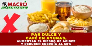 PAN DULCE Y CAFÉ EN AYUNAS, AUMENTAN EL RIESGO DE ACIDEZ Y REDUCEN ENERGÍA AL 50%