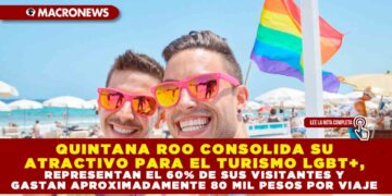 QUINTANA ROO CONSOLIDA SU ATRACTIVO PARA EL TURISMO LGBT+, REPRESENTAN EL 60% DE SUS VISITANTES Y GASTAN APROXIMADAMENTE 80 MIL PESOS POR VIAJE