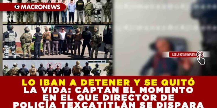 LO IBAN A DETENER Y SE QUITÓ LA VIDA: CAPTAN EL MOMENTO EN EL QUE DIRECTOR DE POLICÍA TEXCATITLÁN SE DISPARA