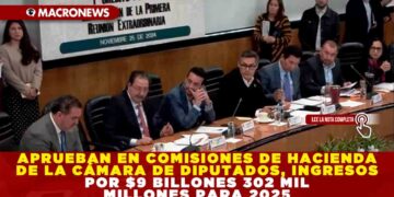 APRUEBAN EN COMISIONES DE HACIENDA DE LA CÁMARA DE DIPUTADOS, INGRESOS POR $9 BILLONES 302 MIL MILLONES PARA 2025