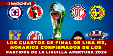 LOS CUARTOS DE FINAL DE LIGA MX, HORARIOS CONFIRMADOS DE LOS PARTIDOS DE LA LIGUILLA APERTURA 2024