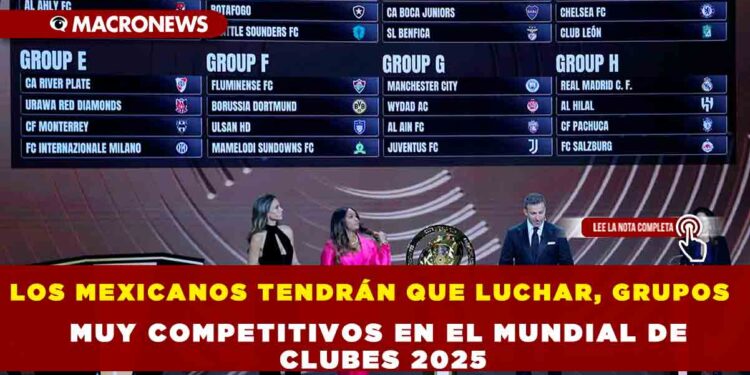 LOS MEXICANOS TENDRÁN QUE LUCHAR, GRUPOS MUY COMPETITIVOS EN EL MUNDIAL DE CLUBES 2025