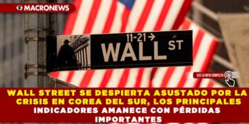 WALL STREET SE DESPIERTA ASUSTADO POR LA CRISIS EN COREA DEL SUR, LOS PRINCIPALES INDICADORES AMANECE CON PÉRDIDAS IMPORTANTES