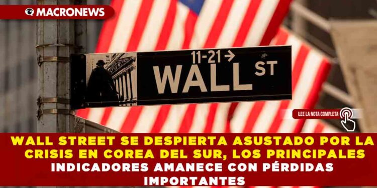 WALL STREET SE DESPIERTA ASUSTADO POR LA CRISIS EN COREA DEL SUR, LOS PRINCIPALES INDICADORES AMANECE CON PÉRDIDAS IMPORTANTES