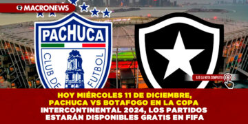 HOY MIÉRCOLES 11 DE DICIEMBRE, PACHUCA VS BOTAFOGO EN LA COPA INTERCONTINENTAL 2024, LOS PARTIDOS ESTARÁN DISPONIBLES GRATIS EN FIFA