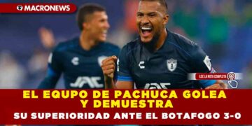 EL EQUPO DE PACHUCA GOLEA Y DEMUESTRA SU SUPERIORIDAD ANTE EL BOTAFOGO 3-0