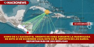 UN SISMO DE MAGNITUD 6.1 SACUDIÓ EL ORIENTE DE CUBA DURANTE LA MADRUGADA DE ESTE 23 DE DICIEMBRE 2024; ESTE ES EL REPORTE DE LOS DAÑOS. REPORTAN MÁS DE 200 RÉPLICAS