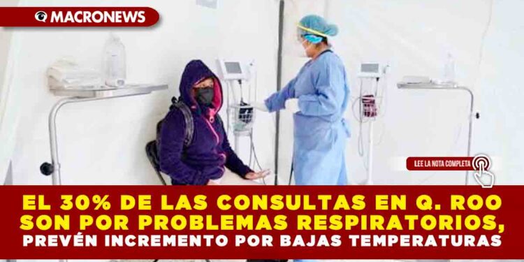 EL 30% DE LAS CONSULTAS EN QUINTANA ROO SON POR PROBLEMAS RESPIRATORIOS, PREVÉN INCREMENTO POR BAJAS TEMPERATURAS