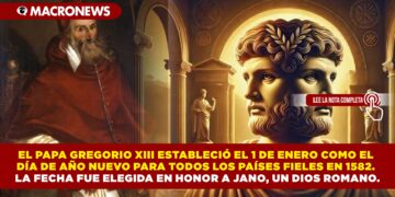 EL PAPA GREGORIO XIII ESTABLECIÓ EL 1 DE ENERO COMO EL DÍA DE AÑO NUEVO PARA TODOS LOS PAÍSES FIELES EN 1582.  LA FECHA FUE ELEGIDA EN HONOR A JANO, UN DIOS ROMANO.