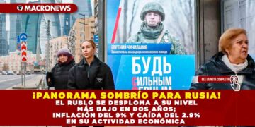 ¡PANORAMA SOMBRÍO PARA RUSIA! EL RUBLO SE DESPLOMA A SU NIVEL MÁS BAJO EN DOS AÑOS; INFLACIÓN DEL 9% Y CAÍDA DEL 2.9% EN SU ACTIVIDAD ECONÓMICA
