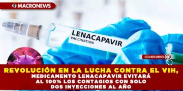 REVOLUCIÓN EN LA LUCHA CONTRA EL VIH, MEDICAMENTO LENACAPAVIR EVITARÁ AL 100% LOS CONTAGIOS CON SOLO DOS INYECCIONES AL AÑO
