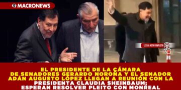 EL PRESIDENTE DE LA CÁMARA DE SENADORES GERARDO NOROÑA Y EL SENADOR ADÁN AUGUSTO LLEGAN A REUNIÓN CON LA PRESIDENTA CLAUDIA SHEINBAUM; ESPERAN RESOLVER CONFLICTO CON EL DIPUTADO fed. MONREAL