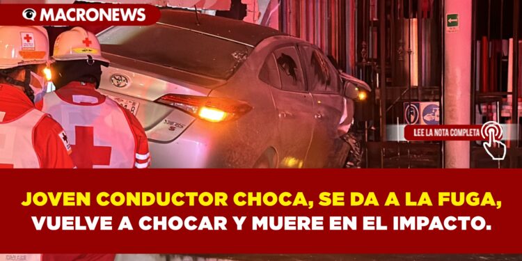 JOVEN CONDUCTOR CHOCA, SE DA A LA FUGA, VUELVE A CHOCAR Y MUERE EN EL IMPACTO.