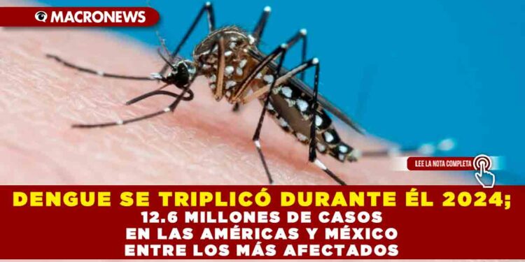 DENGUE SE TRIPLICÓ DURANTE ÉL 2024; 12.6 MILLONES DE CASOS EN LAS AMÉRICAS Y MÉXICO ENTRE LOS MÁS AFECTADOS