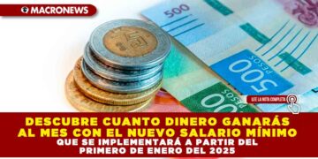 DESCUBRE CUANTO DINERO GANARÁS AL MES CON EL NUEVO SALARIO MÍNIMO QUE SE IMPLEMENTARÁ A PARTIR DEL PRIMERO DE ENERO DEL 2025