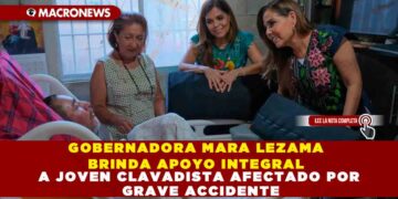 GOBERNADORA MARA LEZAMA BRINDA APOYO INTEGRAL A JOVEN CLAVADISTA AFECTADO POR GRAVE ACCIDENTE