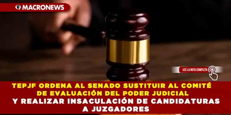 TEPJF ORDENA AL SENADO SUSTITUIR AL COMITÉ DE EVALUACIÓN DEL PODER JUDICIAL Y REALIZAR INSACULACIÓN DE CANDIDATURAS A JUZGADORES