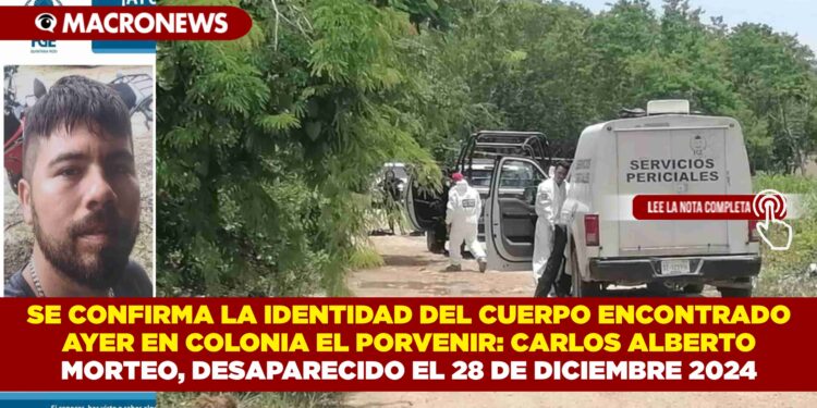 SE CONFIRMA LA IDENTIDAD DEL CUERPO ENCONTRADO AYER EN COLONIA EL PORVENIR: CARLOS ALBERTO MORTEO, DESAPARECIDO EL 28 DE DICIEMBRE 2024